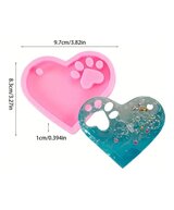 MOLDE CORAZON PLANO CON HUELLA PERRO