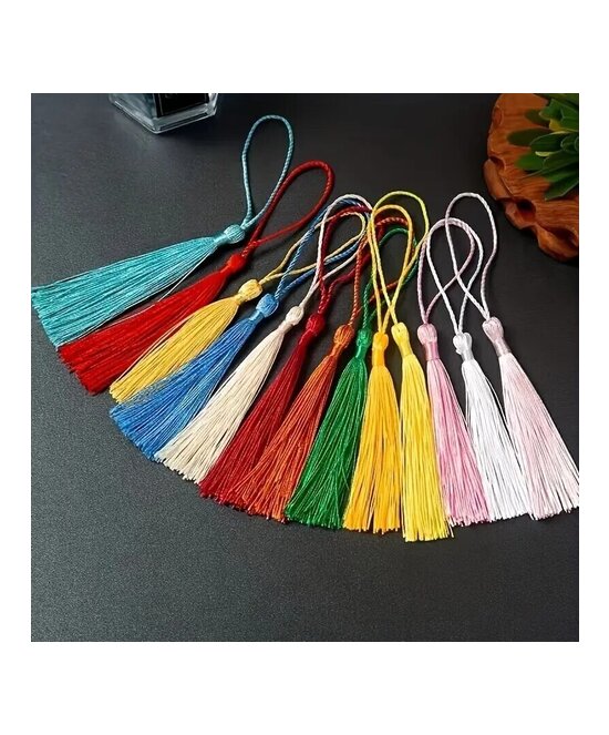 BORLAS  COLGANTES MULTICOLORES 10 UNIDADES