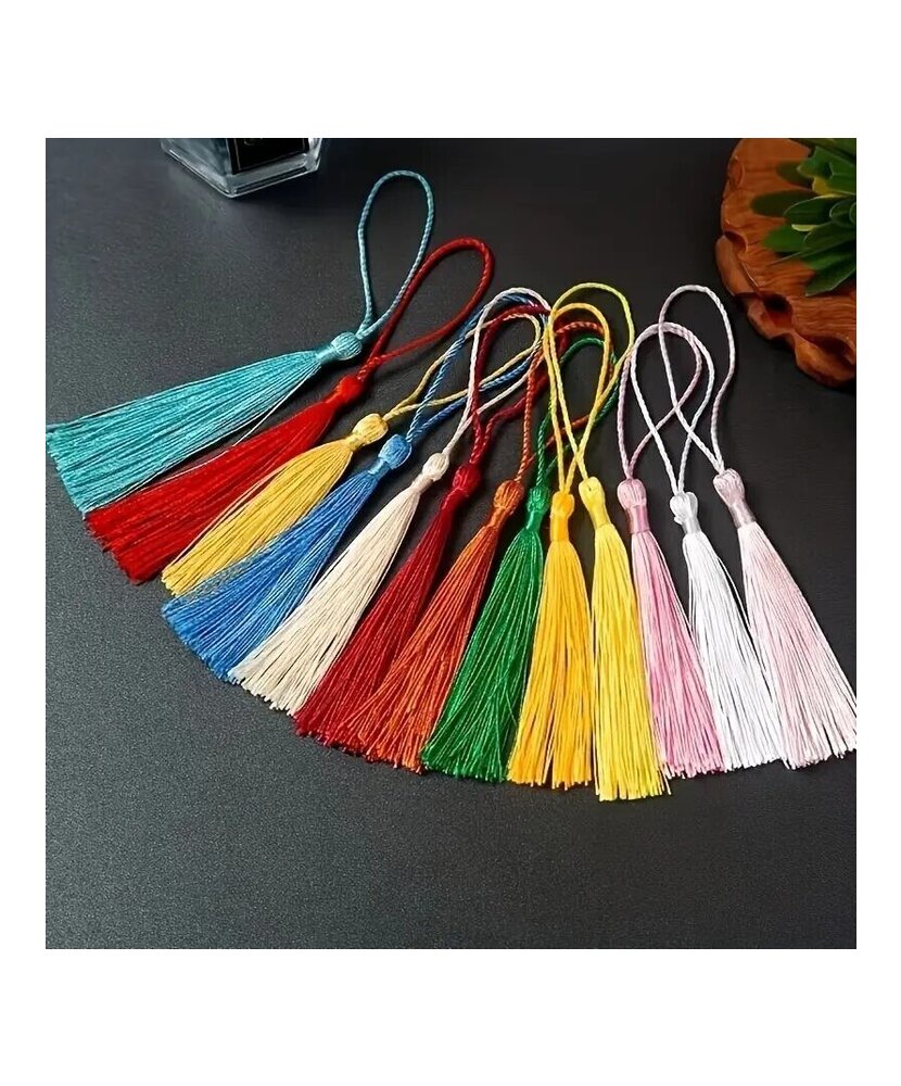 BORLAS  COLGANTES MULTICOLORES 10 UNIDADES