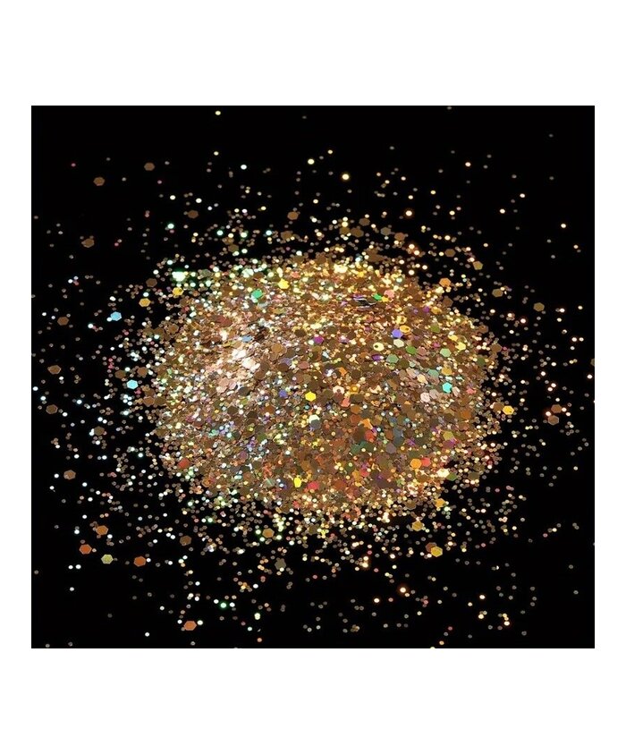 ESCARCHA DORADA HOJUELAS GRANDES 10 GRAMOS