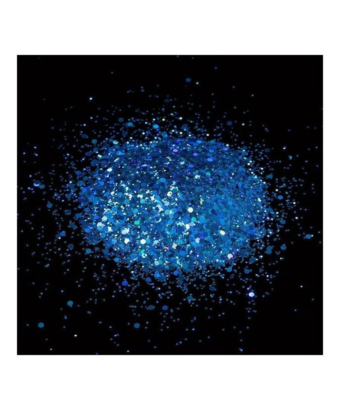 ESCARCHA AZUL HOJUELAS GRANDES 10 GRAMOS