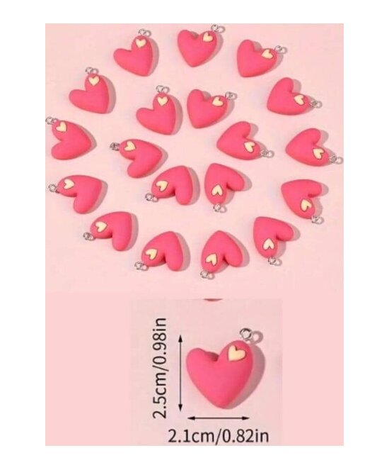 DIJES DE CORAZON DE GOMA PARA BISUTERIA, OCASION x UNIDAD