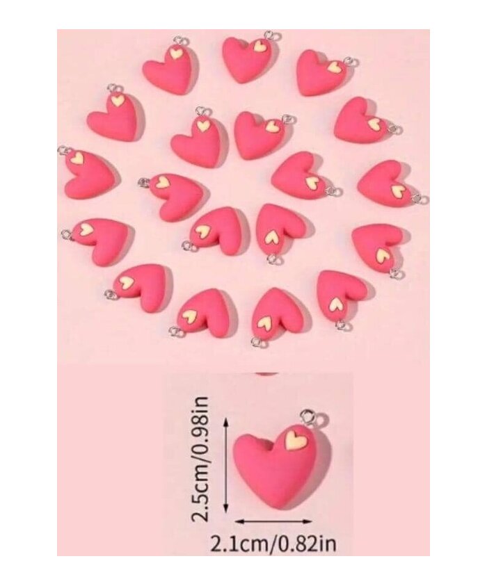 DIJES DE CORAZON DE GOMA PARA BISUTERIA, OCASION x UNIDAD