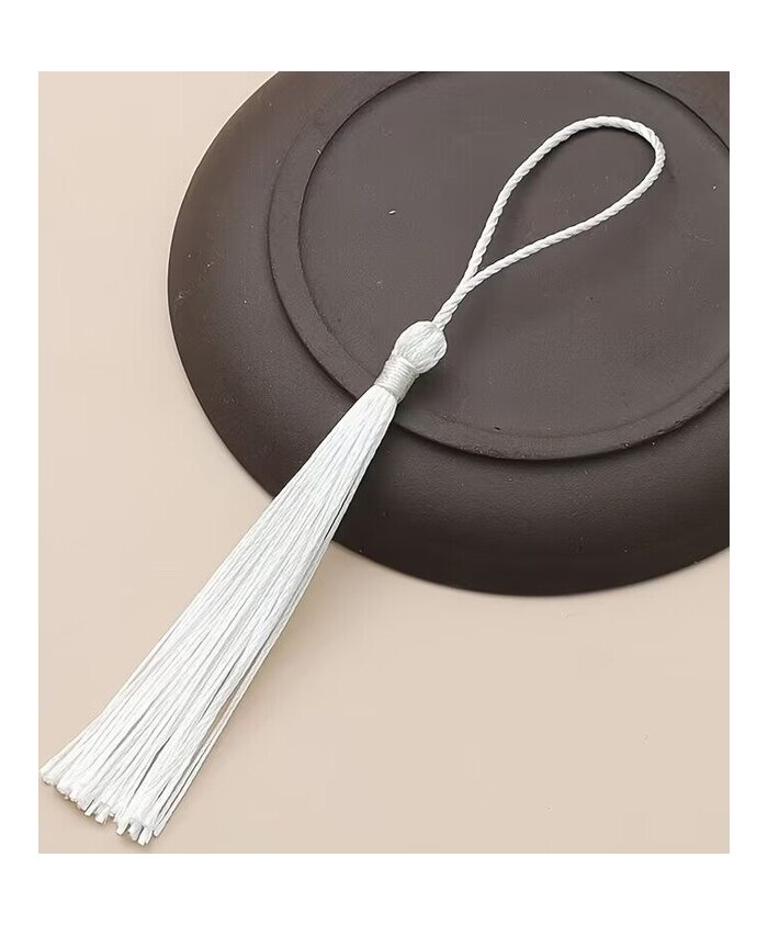 BORLAS COLGANTES LARGAS BLANCAS x 10 UNIDADES