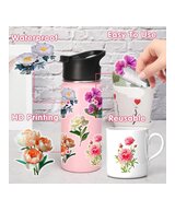 ETIQUETAS DE FLORES TRANSPARENTES PARA MANUALIDADES 10 UNIDADES