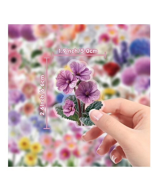 ETIQUETAS DE FLORES TRANSPARENTES PARA MANUALIDADES 10 UNIDADES