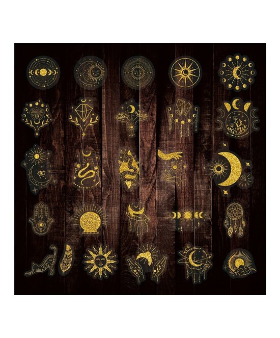 ETIQUETAS HOLOGRAFICAS PATRONES MISTICOS X 10 UNIDADES