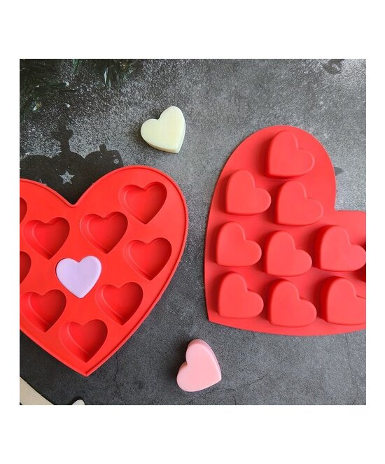 MOLDE DE CORAZONES MEDIANOS 10 CAVIDADES