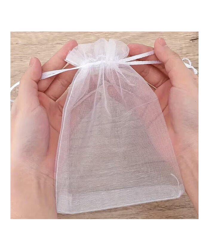 BOLSAS DE ORGANZA BLANCA 10 UNIDADES