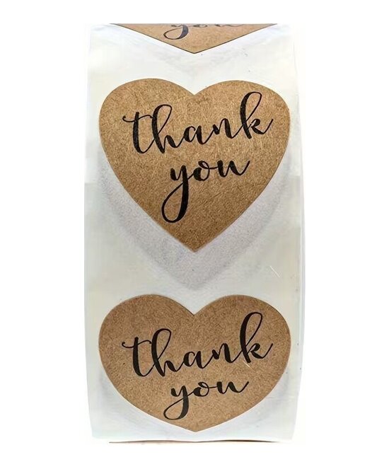ETIQUETAS  FORMA CORAZON THANK YOU (GRACIAS ) 20 UNIDADES
