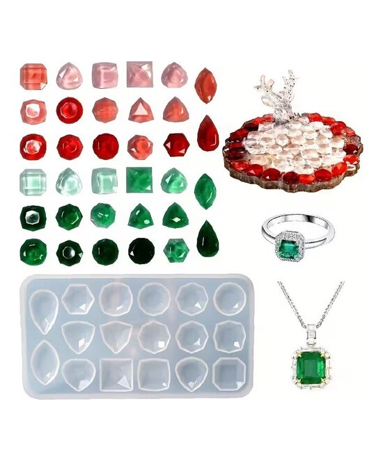 MOLDE ESTILO PIEDRAS DE JOYERIA PEQUEÑO 17 CAVIDADES