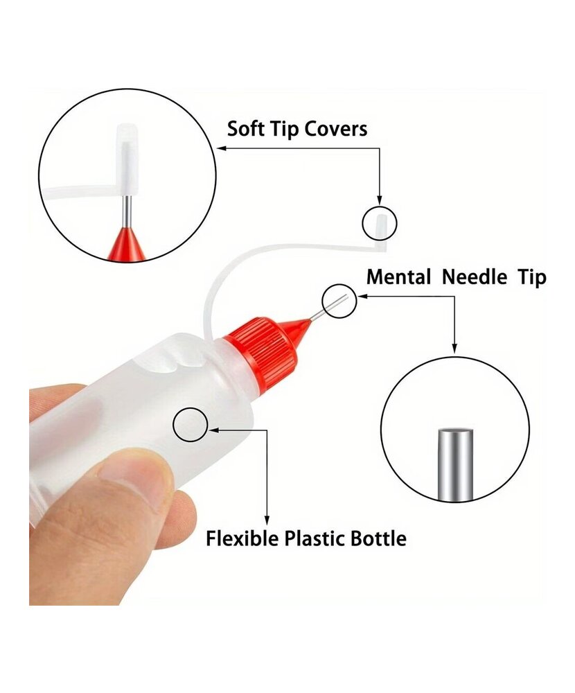 BOTELLAS DE PRECISION PLASTICOS CON PUNTA FINA DE METAL UNIDAD