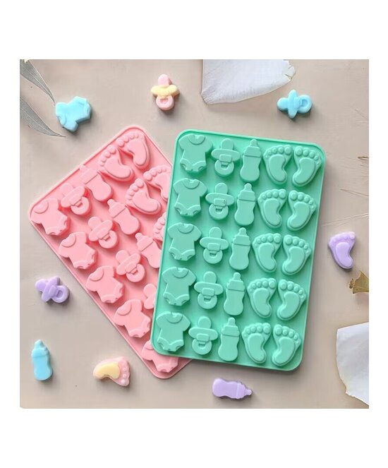 MOLDE MINI PIEZAS DE BEBE PEQUEÑAS 25 CAVIDADES