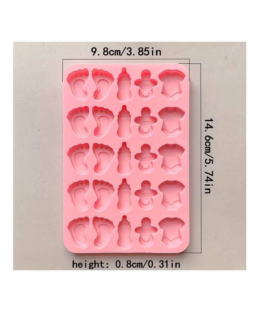 MOLDE MINI PIEZAS DE BEBE PEQUEÑAS 25 CAVIDADES