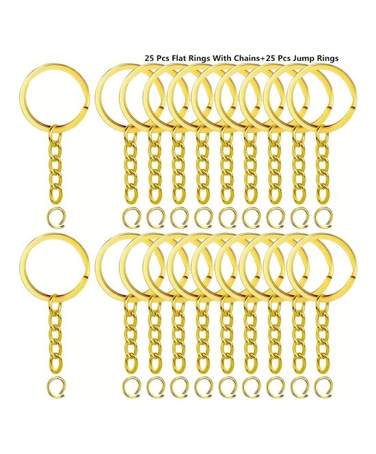 AROS PARA LLAVEROS DORADOS 10 UNIDADES