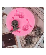 MOLDE MINI CALAVERAS PLANAS 3 CAVIDADES