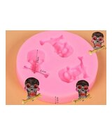 MOLDE MINI CALAVERAS PLANAS 3 CAVIDADES