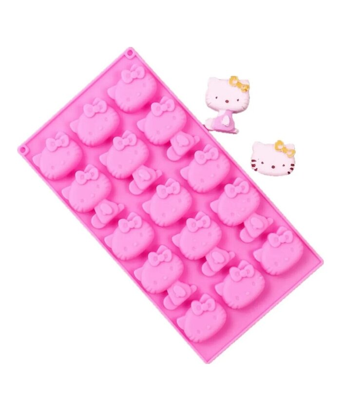 MOLDE HELLO KITTY CARA Y CUERPO 15 CAVIDADES