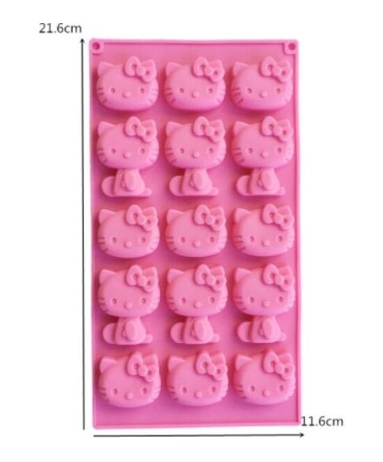 MOLDE HELLO KITTY CARA Y CUERPO 15 CAVIDADES