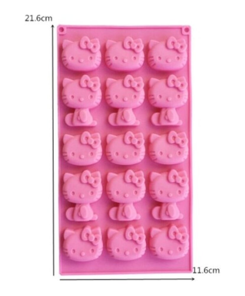 MOLDE HELLO KITTY CARA Y CUERPO 15 CAVIDADES
