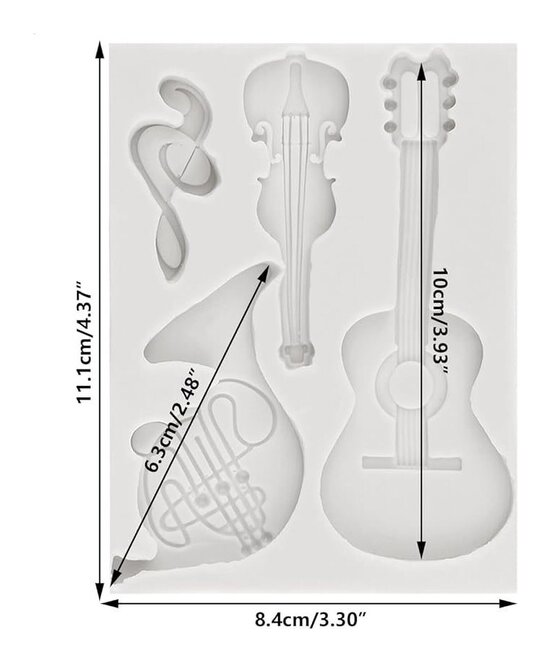 MOLDE FIGURAS MUSICALES PLANAS 4 CAVIDADES