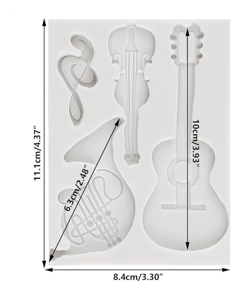 MOLDE FIGURAS MUSICALES PLANAS 4 CAVIDADES