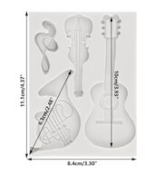 MOLDE FIGURAS MUSICALES PLANAS 4 CAVIDADES