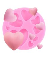 MOLDE CORAZONES PLANOS CIRCULAR 8 CAVIDADES