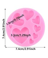 MOLDE CORAZONES PLANOS CIRCULAR 8 CAVIDADES