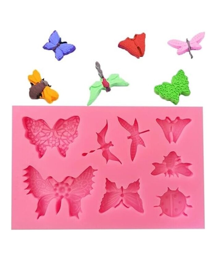 MOLDE MARIPOSAS PLANAS 8 CAVIDADES