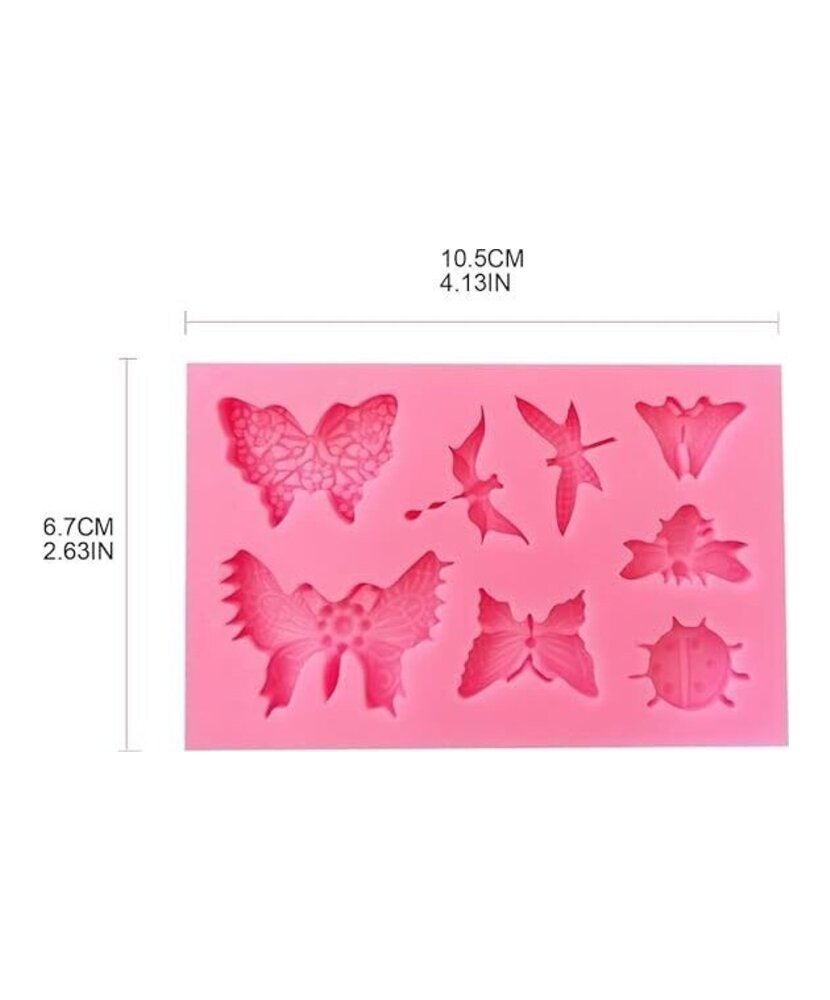 MOLDE MARIPOSAS PLANAS 8 CAVIDADES
