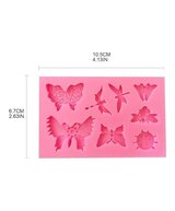 MOLDE MARIPOSAS PLANAS 8 CAVIDADES