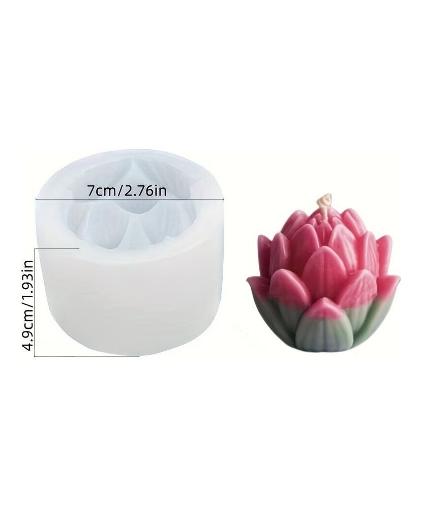 MOLDE FLOR DE LOTUS 3D  GRANDE