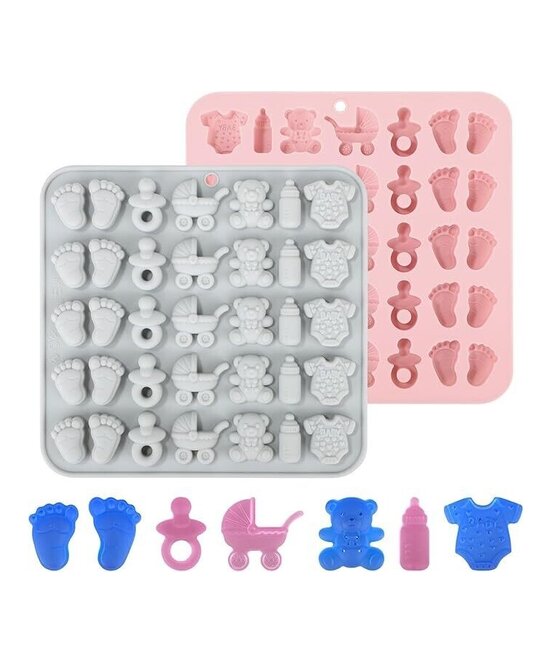 MOLDE PIEZAS DE BEBE MEDIANO 6 MODELOS