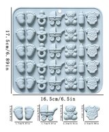 MOLDE PIEZAS DE BEBE MEDIANO 6 MODELOS