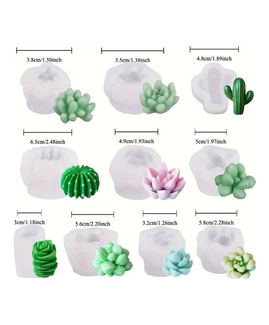 MOLDE CACTUS 10 PIEZAS