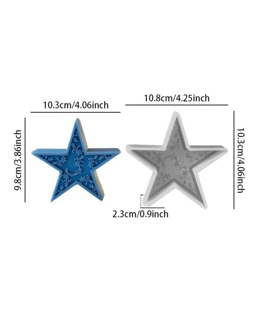 MOLDE ESTRELLA CON DISEÑO GRANDE