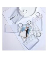 LLAVEROS ACRILICOS RECTANGULARES CON MARCO PARA FOTOS