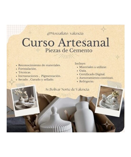 CURSO ARTESANAL PIEZAS DE CEMENTO