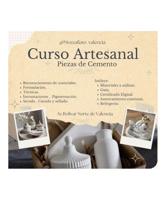 CURSO ARTESANAL PIEZAS DE CEMENTO