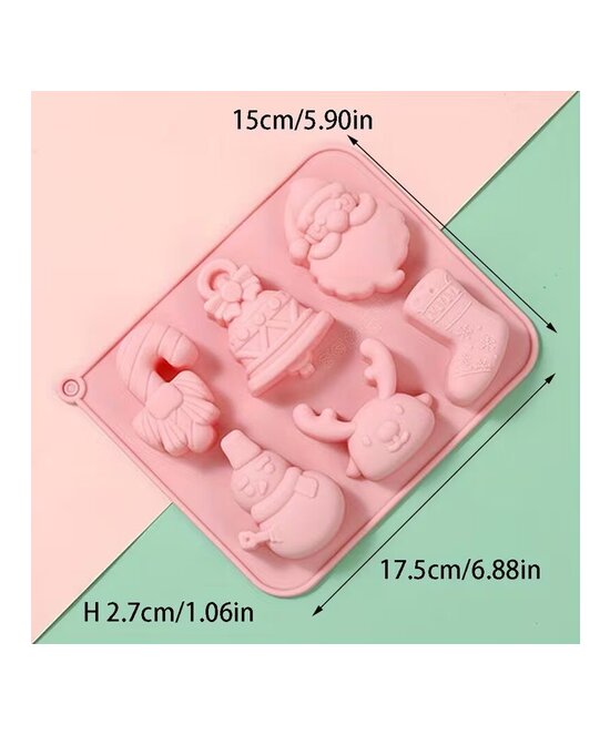 MOLDE FIGURAS NAVIDEÑAS 6 CAVIDADES PLANAS
