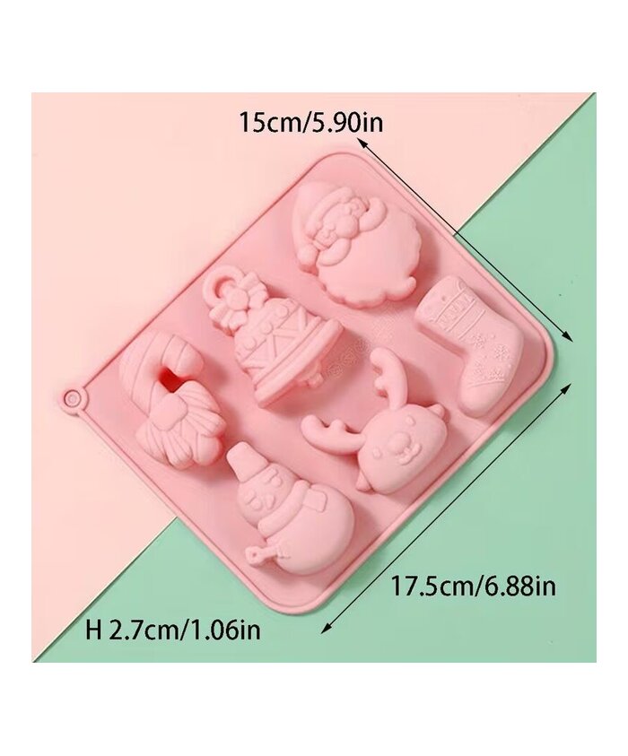 MOLDE FIGURAS NAVIDEÑAS 6 CAVIDADES PLANAS