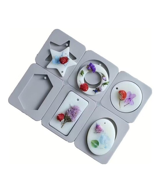 MOLDE FIGURAS VARIADAS 6 CAVIDADES WAX (ESTRELLA, CIRCULO, OVALO, RECTANGULO)