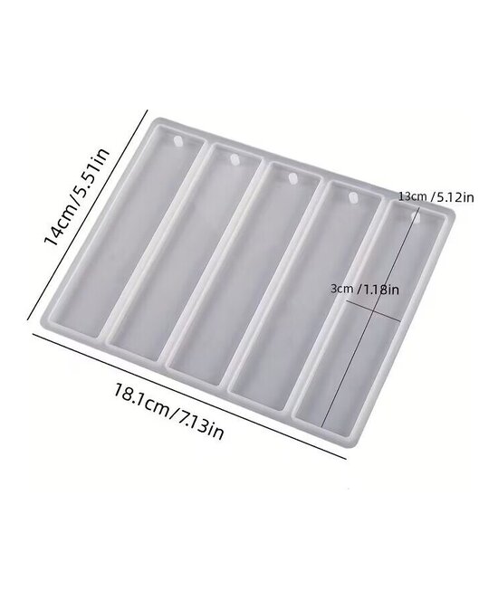 MOLDE MARCAPAGINAS RECTANGULAR 5 CAVIDADES