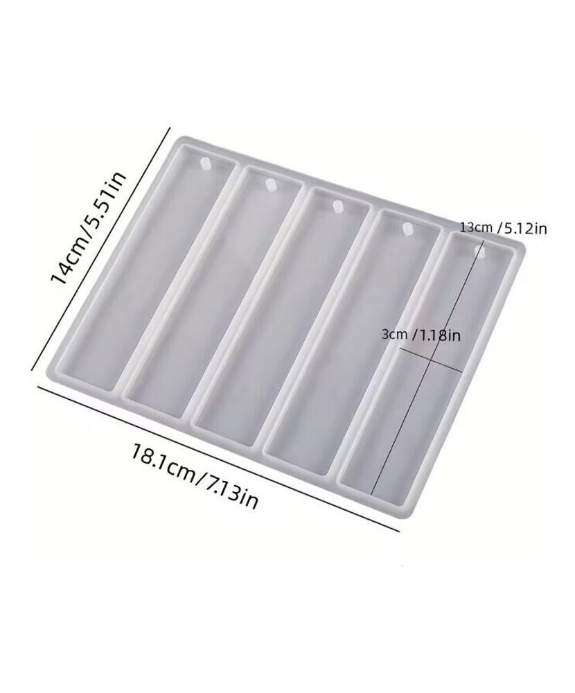 MOLDE MARCAPAGINAS RECTANGULAR 5 CAVIDADES