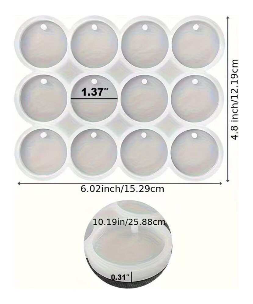 MOLDE LLAVEROS CIRCULARES  12 CAVIDADES