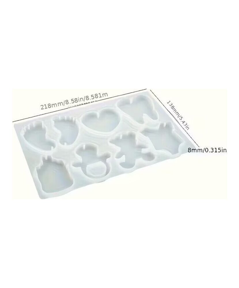 MOLDE PIEZAS DE BEBE PLANO 8 CAVIDADES