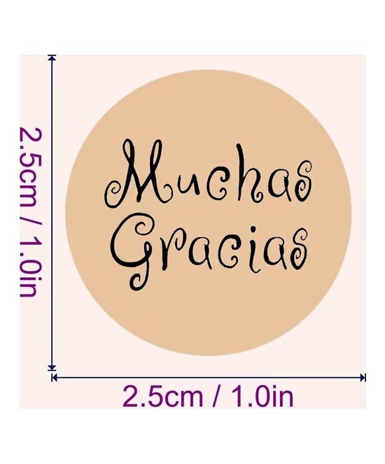 ETIQUETAS MUCHAS GRACIAS X 20 UNIDADES