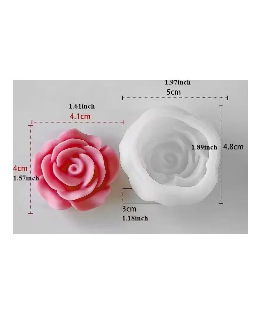 MOLDE ROSA ABIERTA 3D PEQUEÑA