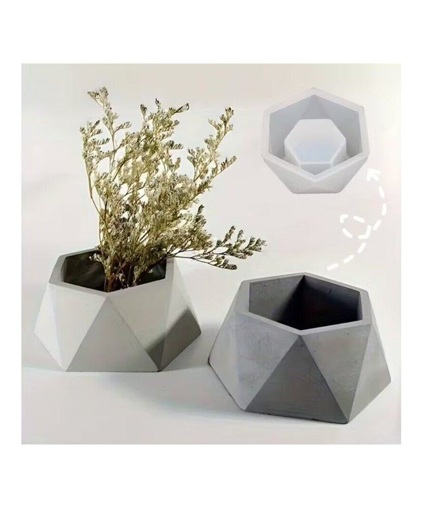 MOLDE MACETA HEXAGONAL BAJA